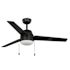 Seasons Searcy 52" Matte Black Indoor Ceiling Fan With Light and Reversible Matte Black/Natural Oak Blades (3-Blade)