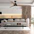 Seasons Searcy 52" Matte Black Indoor Ceiling Fan With Light and Reversible Matte Black/Natural Oak Blades (3-Blade)