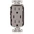 Leviton 15a Decora Tamper-Resistant Receptacle With 30w Dual USB Type C/c, Grey