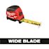 Milwaukee Wide Blade Tape Measure, 25 Ft