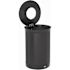 Rubbermaid Commercial Deco Indoor Trash Can 33 Gal Round Jet Black Metallic