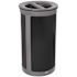Rubbermaid Commercial Deco Indoor 33 Gal Round Dual Stream Jet Blk Metallic
