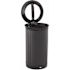 Rubbermaid Commercial Deco Indoor 33 Gal Round Dual Stream Jet Black Metallic