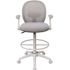 Boss Office Products White Frame Gray Fabric Draft Height Ergo Chair-Flip Up Arm