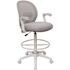 Boss Office Products White Frame Gray Fabric Draft Height Ergo Chair-Flip Up Arm
