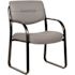 Boss Office Products Black Metal Frame Guest Chair With Gray Vinyl Cushions