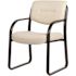 Boss Office Products Black Tubular Steel Frame Guest Chair-Beige Vinyl Cushions
