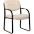 Boss Office Products Black Tubular Steel Frame Guest Chair-Beige Vinyl Cushions