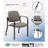 Boss Office Products Heavy Duty Chair W/arm Black Frame Gray Antimicrobial Vinyl