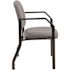 Boss Office Products Heavy Duty Chair W/arm Black Frame Gray Antimicrobial Vinyl