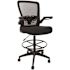 Boss Office Products Deluxe Black Frame Mesh-Back Draft Chair W/flip-Up Arms