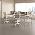Boss Office Products Wht Frame Draft Chair-Gray Mesh-Fab Upholstery-Seat Cushion