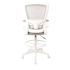 Boss Office Products Wht Frame Draft Chair-Gray Mesh-Fab Upholstery-Seat Cushion
