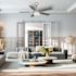 Seasons Ozark 44" Silver Indoor/Outdoor Ceiling Fan With Light and Reversible White Oak/Deep Silver Blades (5-Blade)