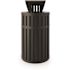 Suncast Commercial Round Slatted Can With Canopy Lid