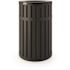 Suncast Commercial 45 Gallon Round Slatted Metal Trash Can