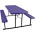 National Public Seating PICNIC TABLE BLUE BLK FRAME