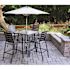 Cape Soleil Fairhill 5 Pc Dining Set 42" Slat Bar Table W/4 Bar Chairs, Gunmetal
