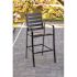 Cape Soleil Fairhill 5 Pc Dining Set 42" Slat Bar Table W/4 Bar Chairs, Gunmetal