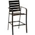 Cape Soleil Fairhill 5 Pc Dining Set 42" Slat Bar Table W/4 Bar Chairs, Gunmetal