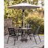 Cape Soleil Fairhill 5-Pc Dining Set 38" Slat Bar Table W/4 Bar Chairs, Gunmetal