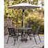 Cape Soleil Fairhill 5-Pc Dining Set 38" Slat Bar Table W/4 Bar Chairs, Gunmetal