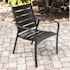 Cape Soleil Fairhill 3-Piece Dining Set, 22" Slat Bar Table W/2 Chairs, Gunmetal
