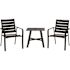 Cape Soleil Fairhill 3-Piece Dining Set, 22" Slat Bar Table W/2 Chairs, Gunmetal
