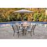 Cape Soleil Richmond 5-Pc Dining Set 38" Slat Bar Table W/4 Chairs, Gunmetal