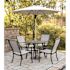 Cape Soleil Richmond 5-Pc Dining Set 38" Slat Bar Table W/4 Chairs, Gunmetal