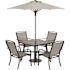 Cape Soleil Richmond 5-Pc Dining Set 38" Slat Bar Table W/4 Chairs, Gunmetal