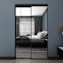 Renin 220 Series Mirror Bypass Door, Framed, Black, 48" X 80"