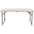 National Public Seating Fold In Half Table, Adjustable Height, White