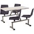 National Public Seating Grey Nebula Cluster Swivel Booth, Navy Seat