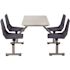 National Public Seating Grey Nebula Cluster Swivel Booth, Navy Seat