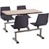 National Public Seating Grey Nebula Cluster Swivel Booth, Navy Seat