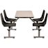 National Public Seating Grey Nebula Cluster Swivel Booth, Black Seat