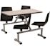 National Public Seating Grey Nebula Cluster Swivel Booth, Black Seat