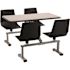 National Public Seating Grey Nebula Cluster Swivel Booth, Black Seat