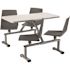 National Public Seating Grey Nebula Cluster Swivel Booth Charcoal Seat
