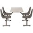 National Public Seating Grey Nebula Cluster Swivel Booth Charcoal Seat