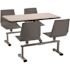 National Public Seating Grey Nebula Cluster Swivel Booth Charcoal Seat