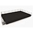 National Public Seating 16'x24'x24" Stage, Shirr Pleat Black Skirt, Black Carpet