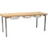 National Public Seating Hd Fixed Designer Table With Butcherblock, 3 Tote, 30x72