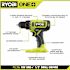 RYOBI One+ 18v Cordless 1/2" Drill/driver Kit With 2 - 1.5 Ah Batteries, Charger