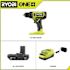 RYOBI One+ 18v Cordless 1/2" Drill/driver Kit With 2 - 1.5 Ah Batteries, Charger