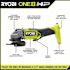 RYOBI One+ HP 18v Brushless Cordless Angle Grinder, 4-1/2"