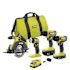 RYOBI One+ 18v Cordless 4-Tool Kit With 1.5 Ah Battery, 4.0 Ah Battery, Charger