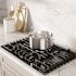 Bosch 800 Series 30 Inch Gas Stove Cooktop In Black With Black Stainless Knobs