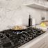 Bosch 800 Series 30 Inch Gas Stove Cooktop In Black With Black Stainless Knobs